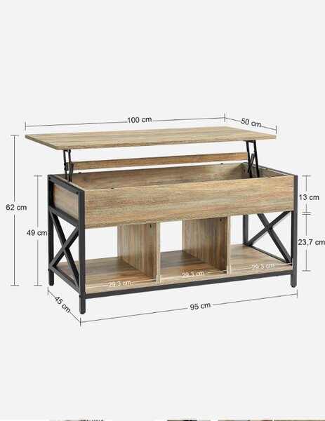 Konferenční stolek TAYLOR SONOMA s výsuvnou deskou 100x50 cm