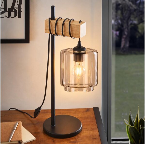BRILAGI - Stolní lampa NUBILA 1xE27/40W/230V hnědá/černá/kouřová béžová