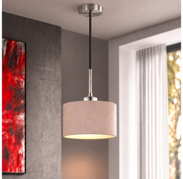 Eglo - LED Lustr na lanku TUNJA 1xE27/60W/230V pr. 20 cm béžová/černá