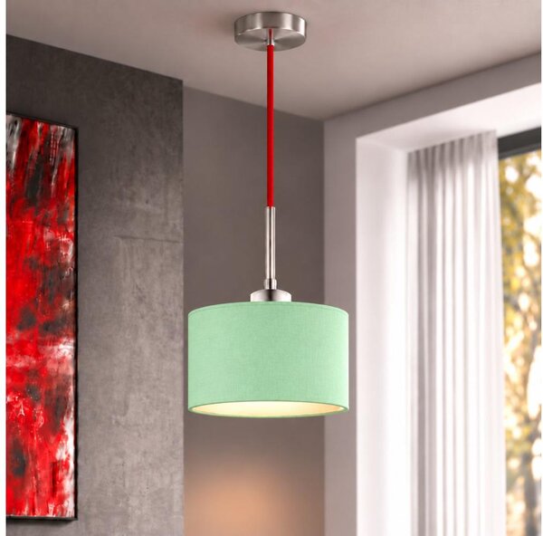 Eglo - LED Lustr na lanku TUNJA 1xE27/60W/230V pr. 20 cm zelená/červená