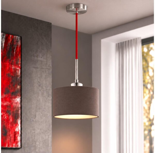 Eglo - LED Lustr na lanku TUNJA 1xE27/60W/230V pr. 20 cm hnědá/červená