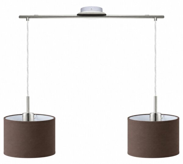Eglo - LED Lustr na lanku TUNJA 2xE27/60W/230V matný chrom/hnědá