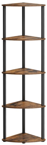 SONGMICS HOME Rohový regál s 5 úrovněmi, velmi rychlá montáž bez použití nářadí, stojící regál