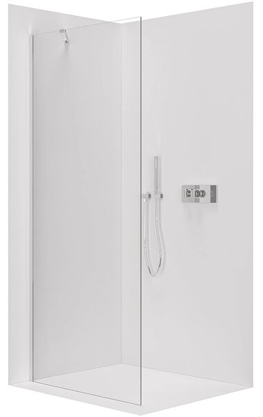 Sprchová zástěna Walk-in Onyx Y L/P - 8 mm - kulatá vzpěra - chrom, transparentní sklo - 30x200 cm