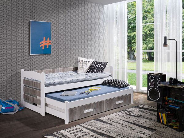 Meblobed Dětská postel Tiago - komplet Velikost spací plochy: 180x80, Barva dřeva: přírodní, Barva desky: dub artisan