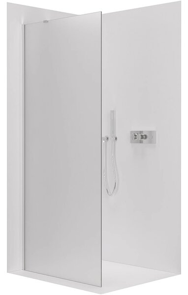 Sprchová zástěna Walk-in Onyx Y L/P - 8 mm - kulatá vzpěra - chrom, mléčné sklo - 30x200 cm