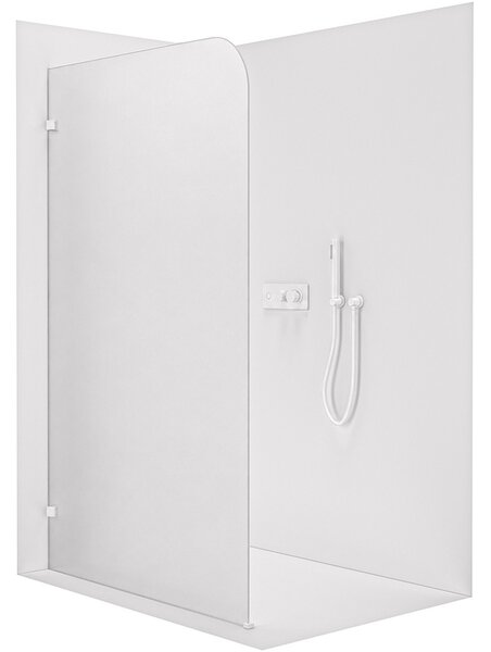 Sprchová zástěna Walk-in Orbis - Levá - 8 mm - bílá matná, mléčné sklo - 70x200 cm