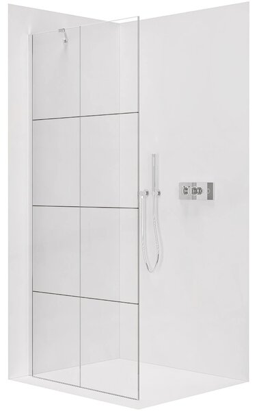 Sprchová zástěna Walk-in Onyx Y L/P - 8 mm - chrom, industriální sklo - 90x200 cm
