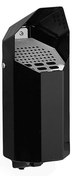 AJ Produkty Nástěnný popelník FRANK, se stříškou, výška 430 mm, černý
