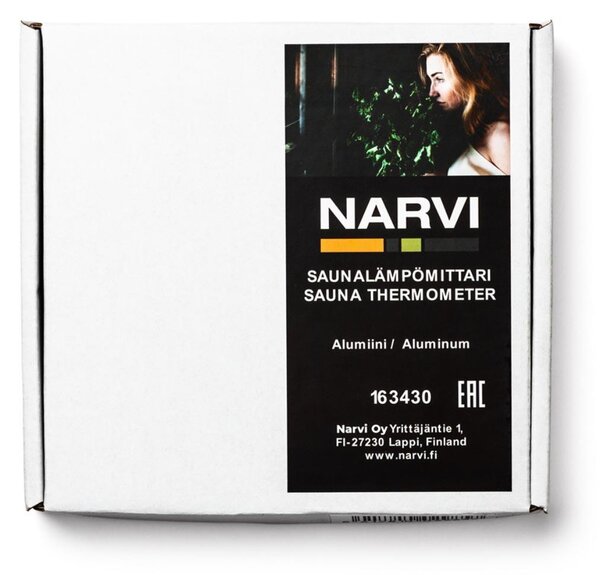 Narvi Black teploměr do sauny, černý