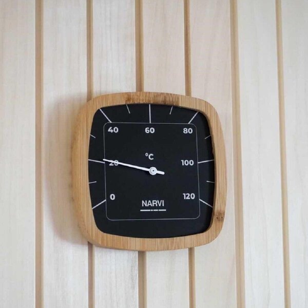 Narvi Black teploměr do sauny, černý