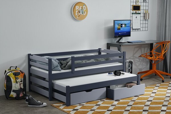 Meblobed Dětská postel Marcin se zábranou - masiv Velikost spací plochy: 180x80, Barva dílů: přírodní, Barva konstrukce: přírodní