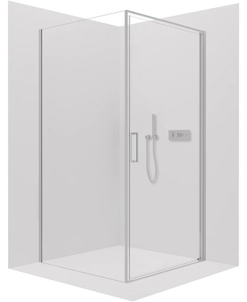 Sprchový kout Porte L/P - 8 mm - chrom, transparentní sklo - 100x70x195 cm - otočný