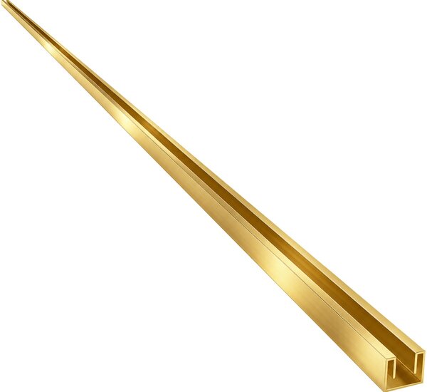 Stěnový zápustný profil pro sprchové zástěny Walk-in - 8 mm - zlatá - 200 cm