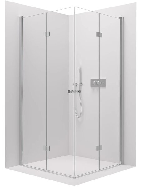 Sprchový kout Volpe Duo L/P - 6 mm - chrom, transparentní sklo - 70x60x190 cm - zalamovací
