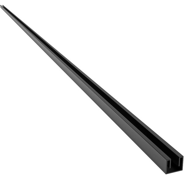 Stěnový zápustný profil pro sprchové zástěny Walk-in - 10 mm - černá matná - 200 cm