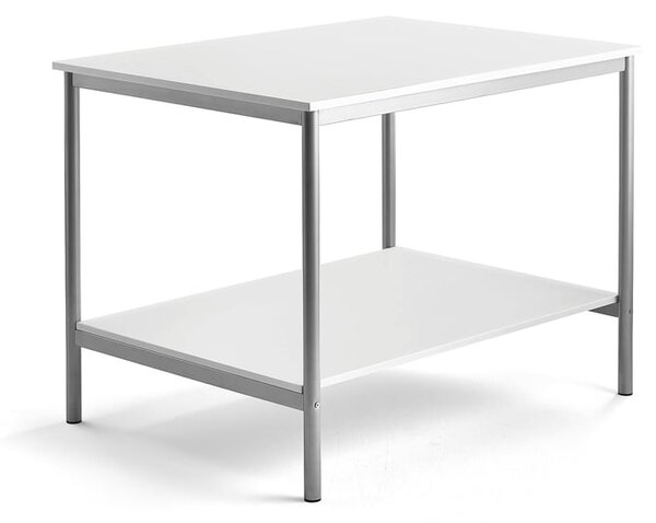 AJ Produkty Pracovní stůl, 1200x900 mm, bílá, stříbrná