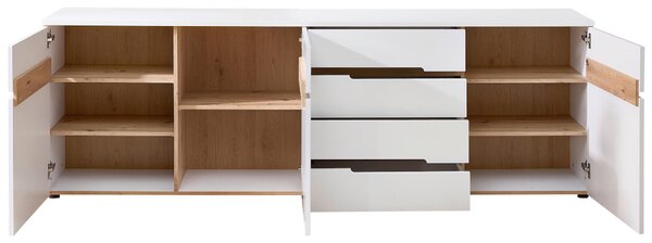 ŠIROKÁ KOMODA, bílá, dub artisan, 230,2/75,5/43,8 cm Carryhome - Online Only obývací stěny, Online Only
