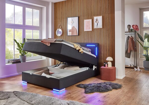 POSTEL BOXSPRING, 120/200 cm, antracitová Xora - Jednolůžkové postele, Online Only
