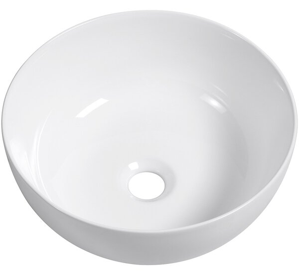 Umyvadlo keramické Elio - na desku - bílá lesklá - Ø 32 cm