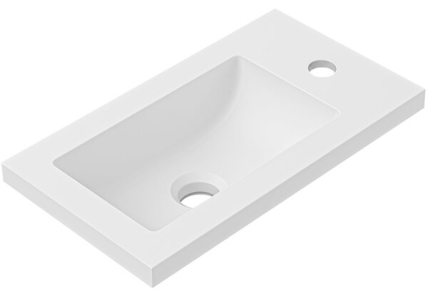 Umyvadlo z litého mramoru Sora/Zola - bílá matná - 40x22 cm