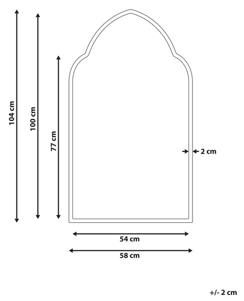 Zrcadlo ACONCHI 58 cm 100 cm Kov Zlatá