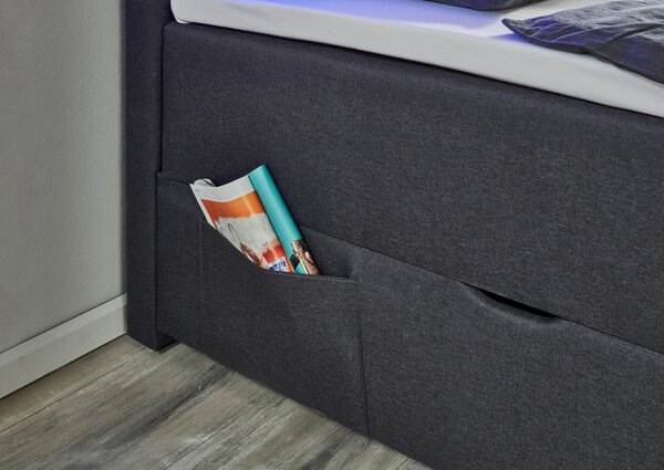 POSTEL BOXSPRING, 180/200 cm, antracitová Xora - Manželské postele, Online Only