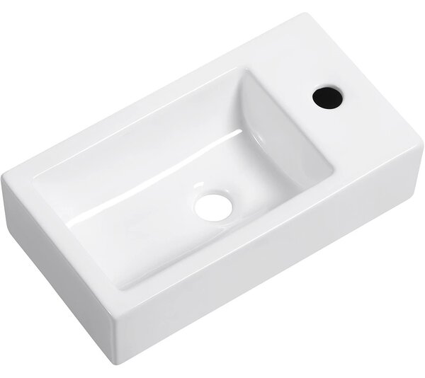 Umývátko keramické Vivo - závěsné pravé - bílá lesklá - 45,5x25 cm