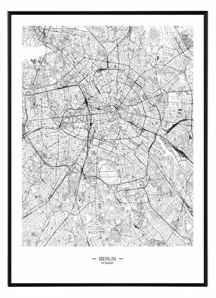 Berlin map - 50x70 cm Obraz