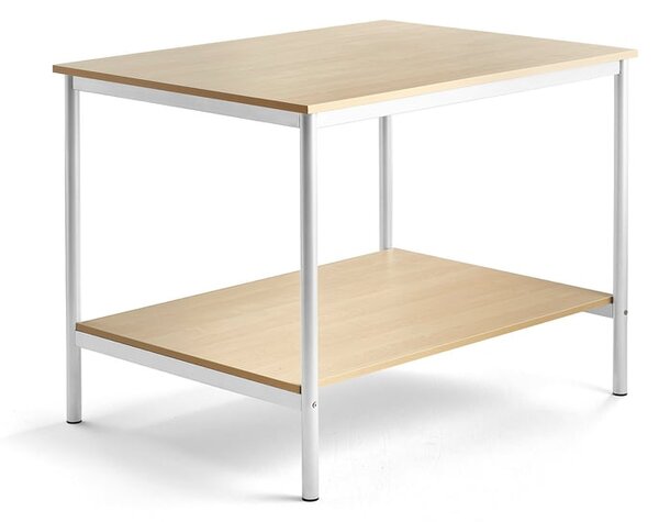 AJ Produkty Pracovní stůl, 1200x900 mm, bříza, bílá