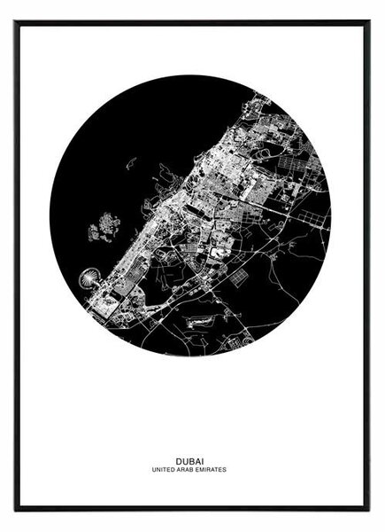 Dubai map - 50x70 cm Obraz