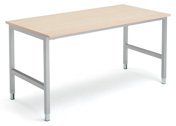 AJ Produkty Pracovní stůl OPTION, 1600x800 mm, bříza, stříbrná