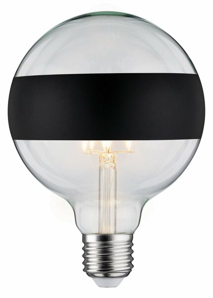 PAULMANN LED Globe 6,5 W E27 kruhové zrcadlo černá mat teplá bílá stmívatelné 286.82