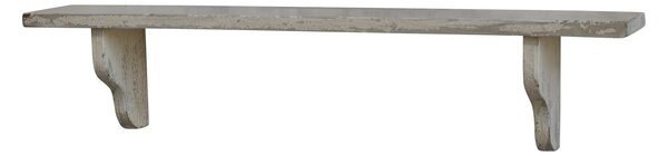 Krémová antik dřevěná nástěnná polička Malie unique - 80*12*17cm