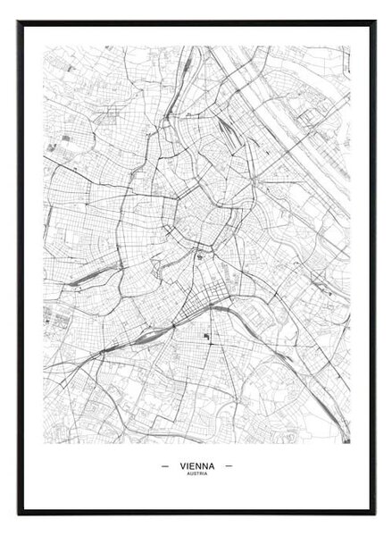 Vienna map - 50x70 cm Obraz