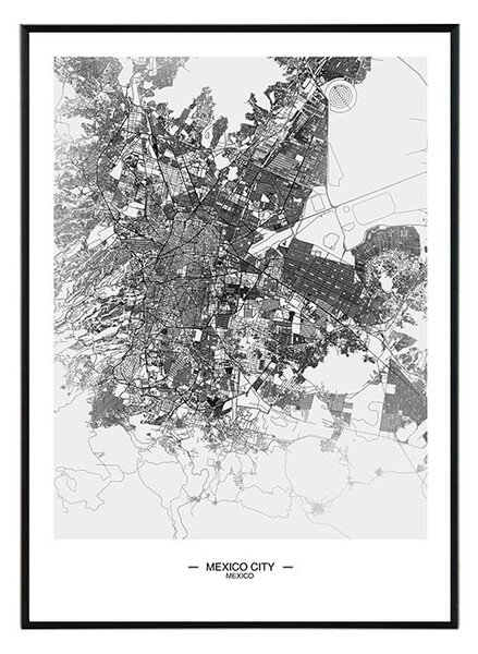 Mexico city map - 50x70 cm Obraz