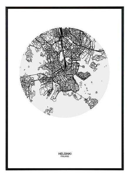 Helsinki map - 50x70 cm Obraz