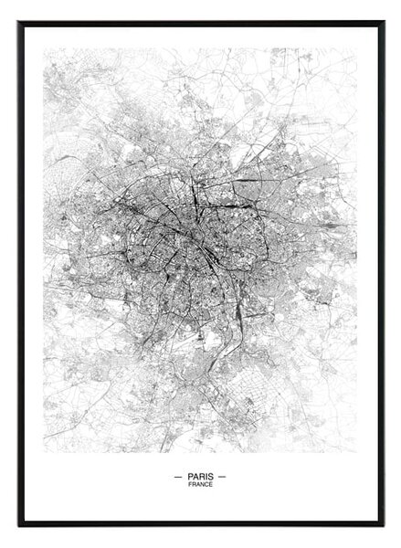 Paris map - 50x70 cm Obraz