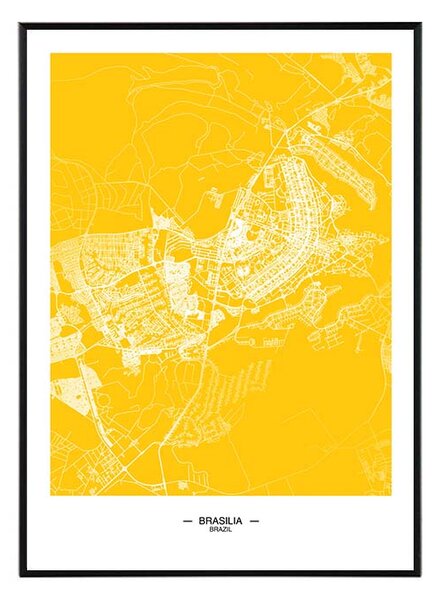 Brasilia map - 50x70 cm Obraz