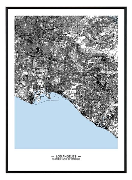 Los Angeles map - 50x70 cm Obraz