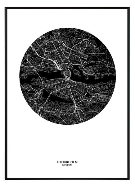 Stockholm map - 50x70 cm Obraz