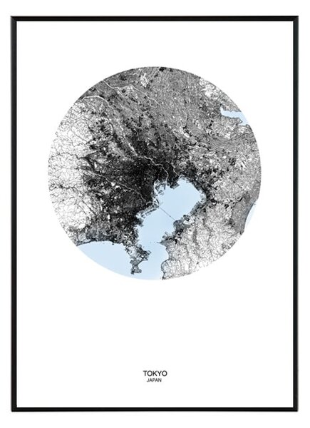 Tokyo map - 50x70 cm Obraz