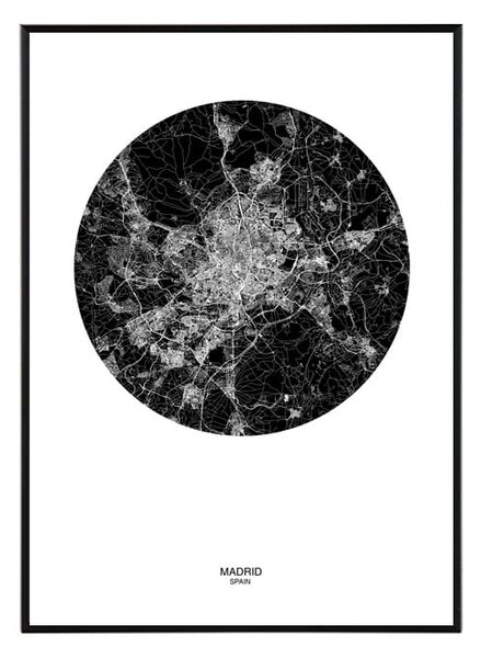 Madrid map - 50x70 cm Obraz