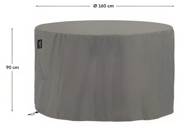 Kave Home Šedý ochranný obal na kulatý zahradní stůl Iria 160 cm