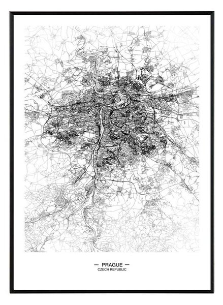 Prague map - 50x70 cm Obraz