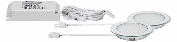 Paulmann LED nábytkové vestavné svítidlo kruhové 2ks sada 2x2,5W chrom 999.20 P 99920