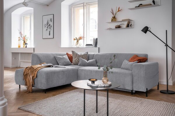 ROHOVÁ SEDAČKA, textil, světle šedá MID.YOU - Sedací soupravy, Online Only