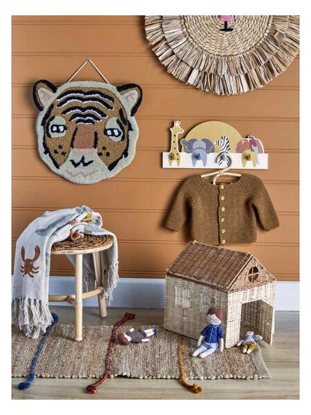 Dřevěný dětský věšák Mallen Animals - 4 háčky Bloomingville