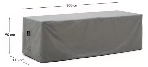 Kave Home Šedý ochranný obal na zahradní stůl Iria 300 x 115 cm