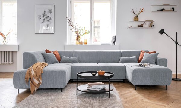 SEDACÍ SOUPRAVA, textil, světle šedá MID.YOU - Sedací soupravy, Online Only